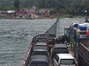 On board the ferry heading towards Samosir