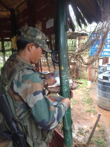 Military checkpoints begin