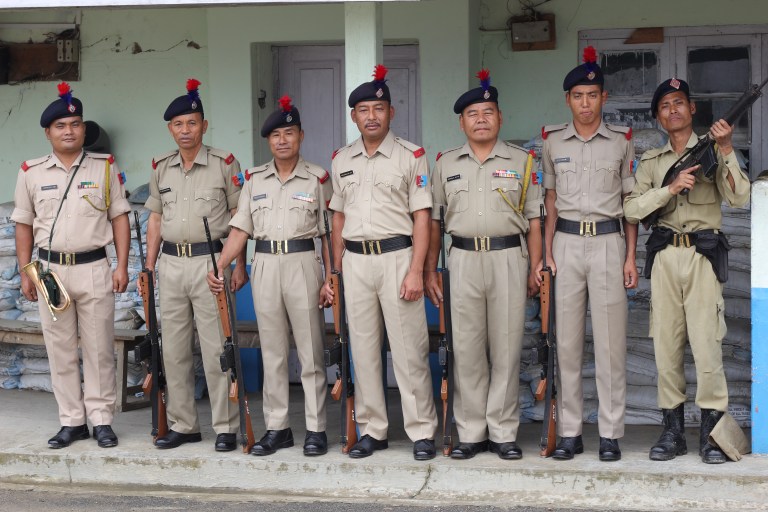 Policemen in Kohima happy to be photographed. We had to register our presence!
